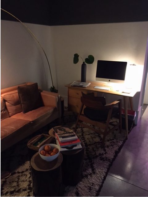 The compact lounge of The 404 has everything one would need - technology, apples, and excellent magazines.