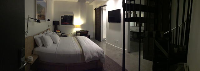 A panoramic view of Room 2, The 404, Nashville.