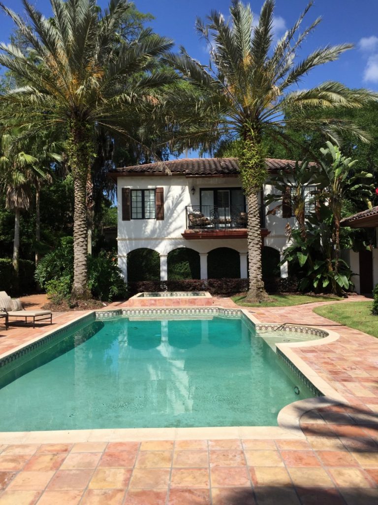 The lovely pool and garden of a Winter Park client.