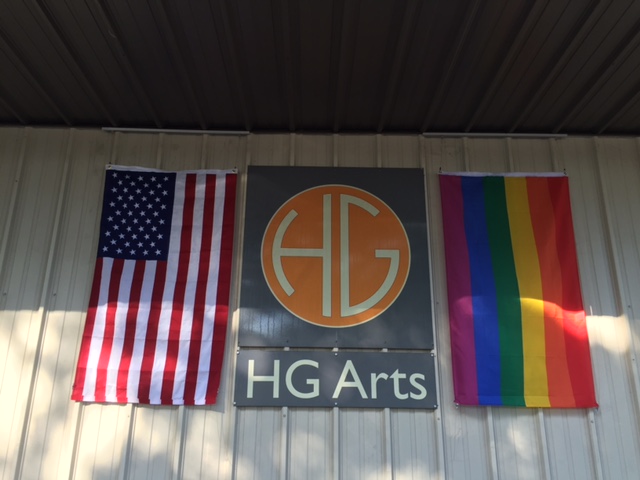 New flags hanging outside my framer's building.