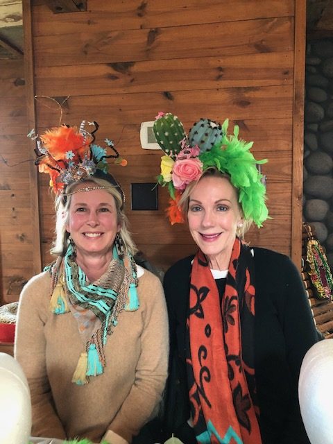 My fun table mates with their colorful headdresses.