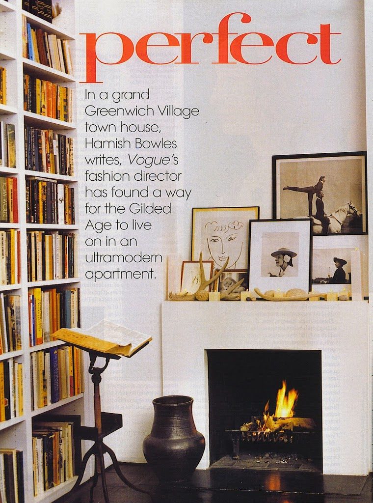The fireplace vignette is my favorite part of her house. (Photo: Vogue)
