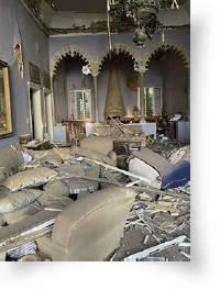 May Dauok's living room after the explosion. (Photo: Homes & Antiques)