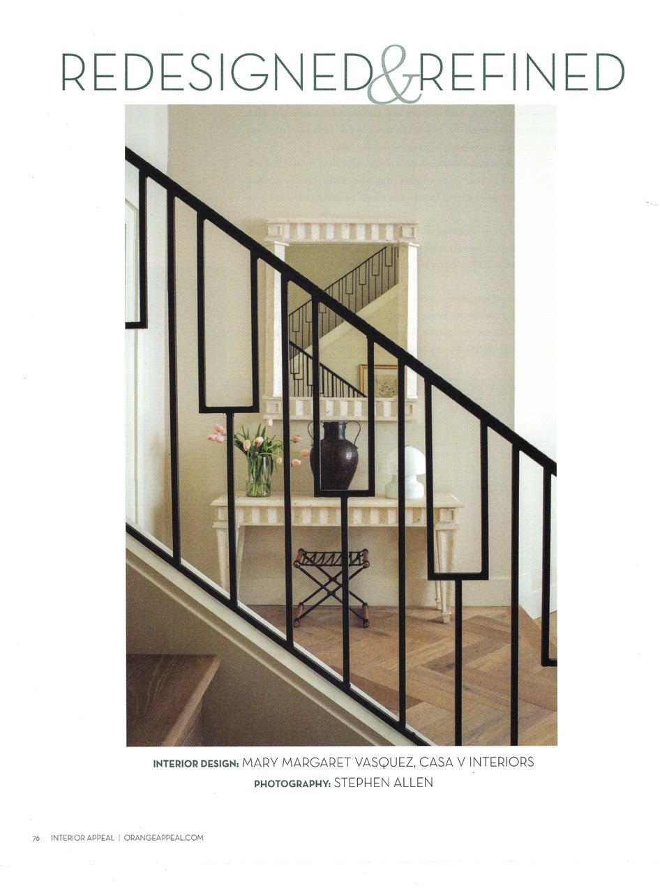 Redesigned and Redefined article - page 1 - a redesign by interior designer Mary Margaret Vasquez - entry way - neutral colors