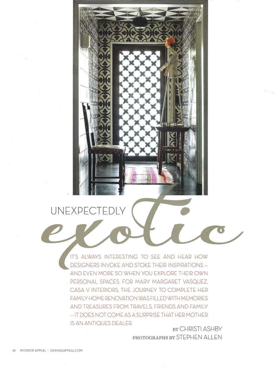 Unexpectedly Exotic article - page 1 - design by interior designer Mary Margaret Vasquez - entry way