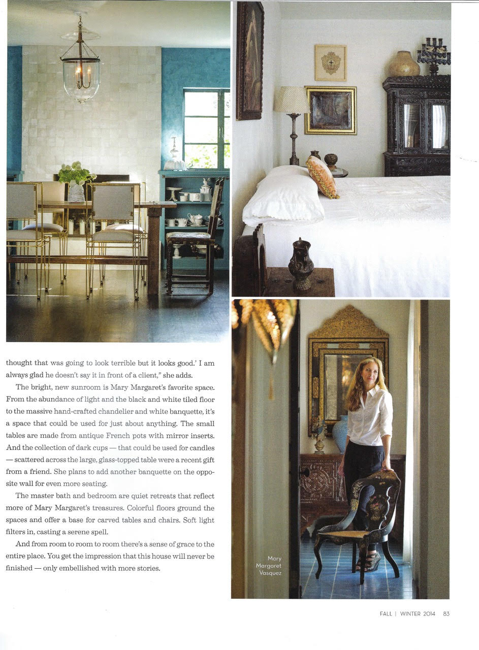Unexpectedly Exotic article - page 6 - design by interior designer Mary Margaret Vasquez - living areas with color, texture and detail