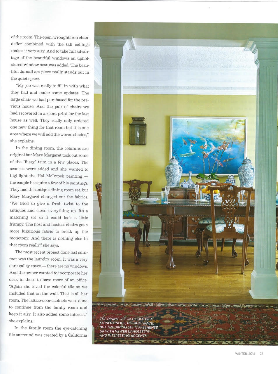 Timeless Appeal article - page 4 - by interior designer Mary Margaret Vasquez - dining room