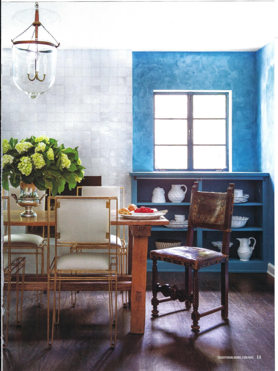 Colorful Character article - page 4 - design by interior designer Mary Margaret Vasquez - dining area with bright colorful tile